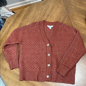 Elegant Brick Red Women's Cardigan